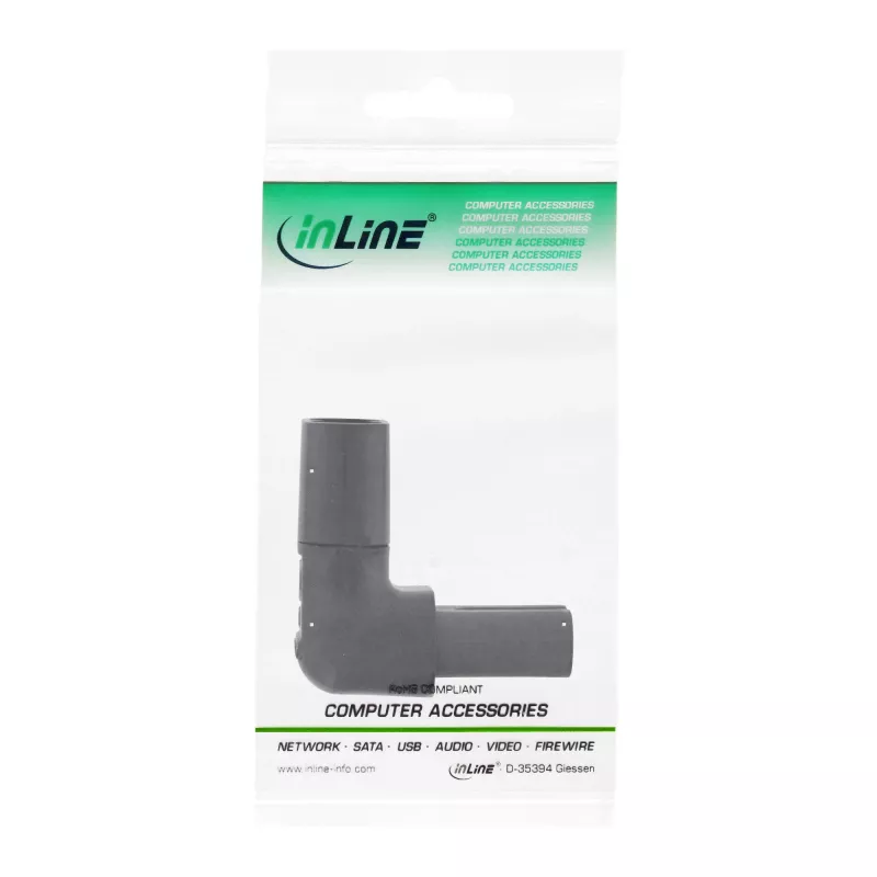 InLine maitinimo adapteris IEC 60320 C8 / C7, kampuotas aukštyn/žemyn, 2 kontaktai