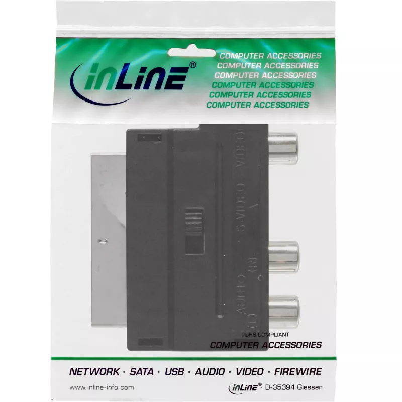 InLine Scart Adapter SCART kištukas / 3x RCA ir S-VHS vaizdo įėjimas / išėjimas
