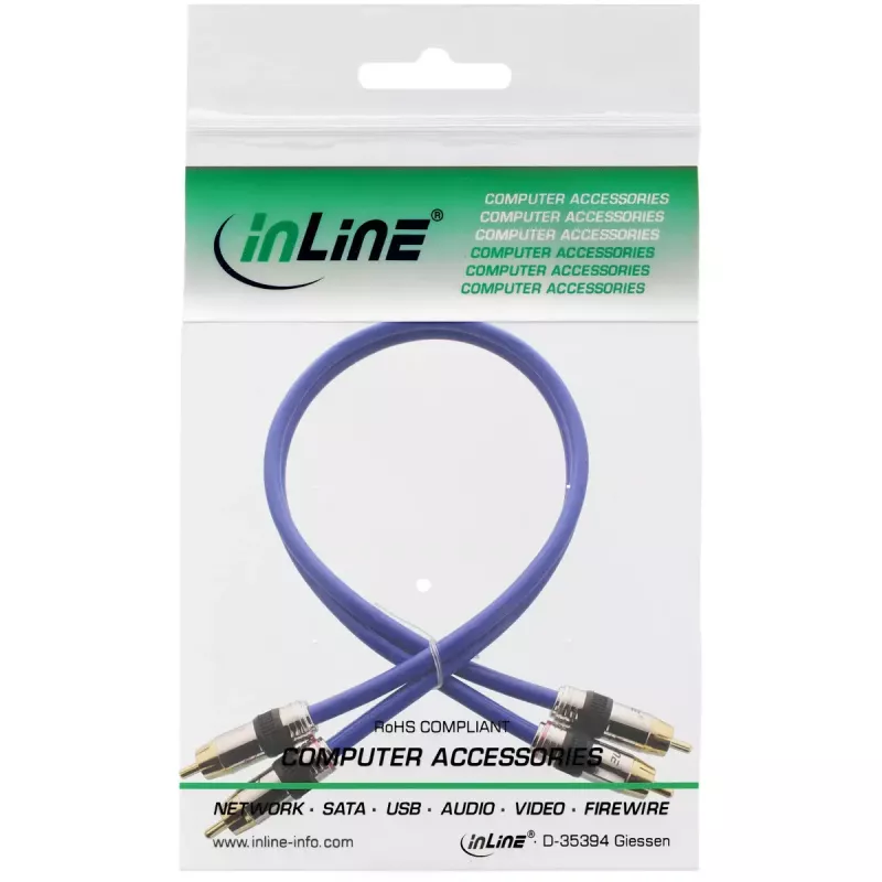 InLine Premium RCA garso kabelis 2x RCA kištukas / kištukas auksuotas 20 m