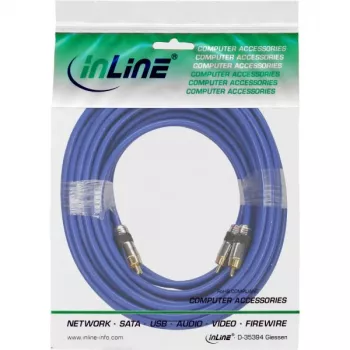 InLine Premium RCA garso kabelis 2x RCA kištukas / kištukas, auksuoti kontaktai, 10 m