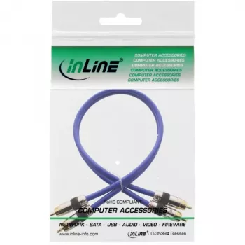 InLine Premium RCA garso laidas 2x RCA kištukas / kištukas auksuotas 3m