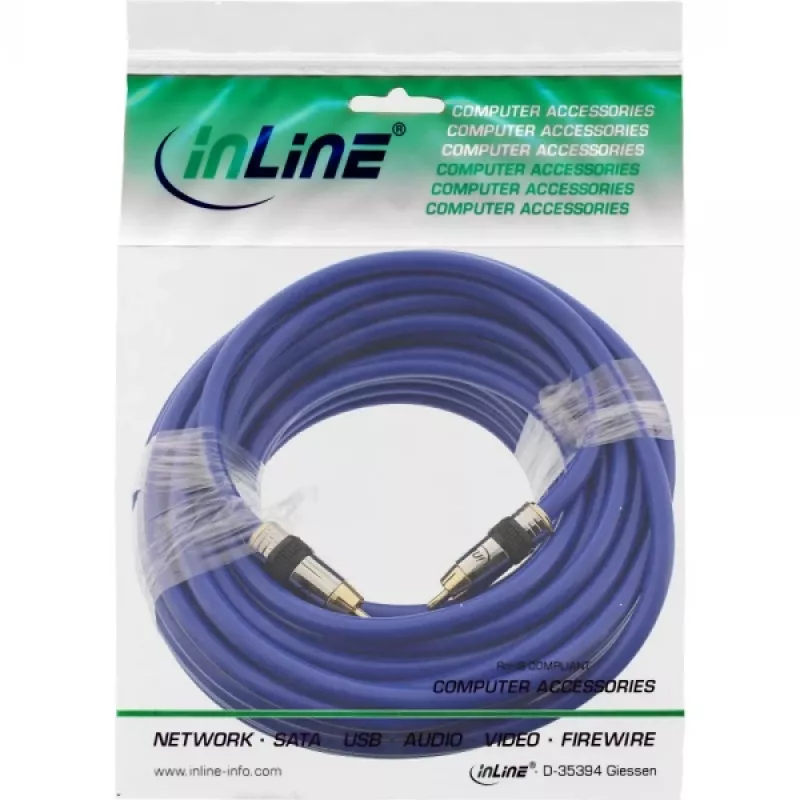 InLine Premium RCA vaizdo ir skaitmeninio garso laidas, RCA kištukas / kištukas, auksuotas, 20 m