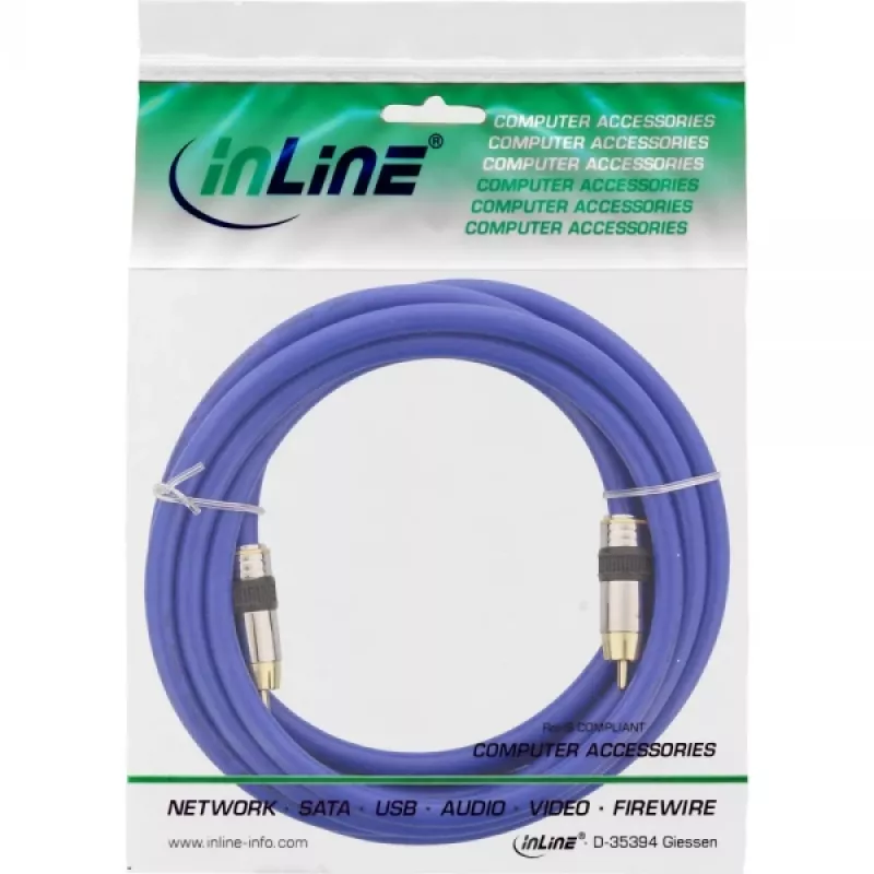 InLine Premium RCA vaizdo ir skaitmeninio garso laidas, RCA kištukas / kištukas, paauksuotas, 3 m