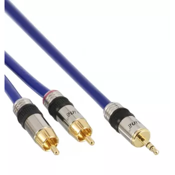 InLine garso kabelis Premium 2x RCA kištukas / 3,5 mm kištukas, auksuotas, 10 m
