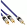 InLine garso kabelis Premium 2x RCA kištukas / 3,5 mm kištukas, auksuotas, 10 m