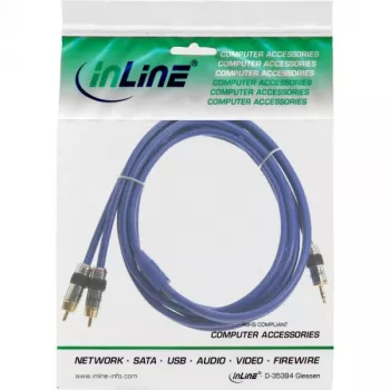InLine garso kabelis Premium 2x RCA kištukas / 3,5 mm kištukas, auksuotas, 10 m