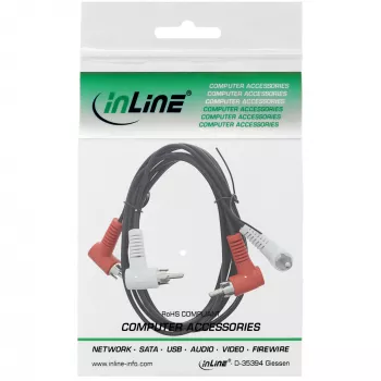 InLine garso laidas 2x RCA M/M 90° 1,2 m juodas 89929 Intos