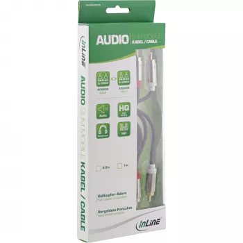 InLine plonas garso laidas 2x RCA M/M, Stereo, 3m