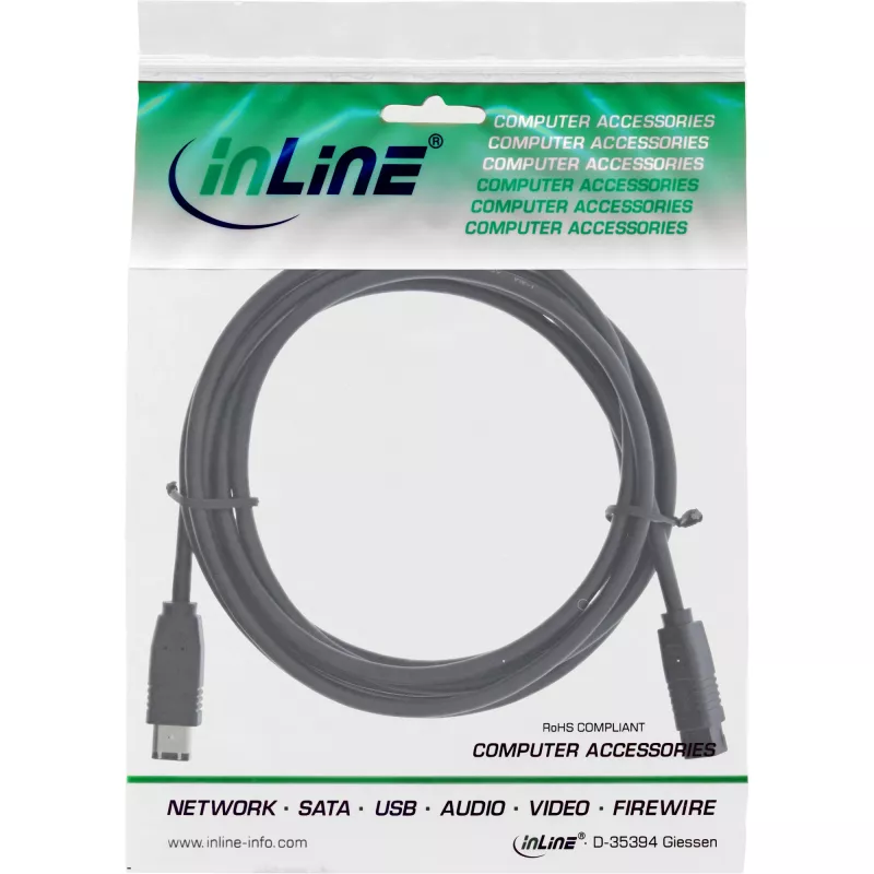 FireWire 400 į 800 laidas InLine 36905 5m Kištukas/Kištukas Juodas