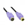 InLine PS/2 kabelis, M/M, juodas/violetinis, paauksuoti kontaktai, 2 m