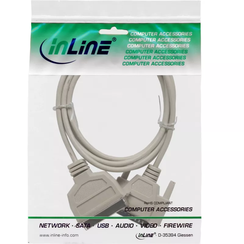 InLine spausdintuvo laidas Bi-Directional 25 kontaktų D-Sub į 36 kontaktų Centronics 5 m