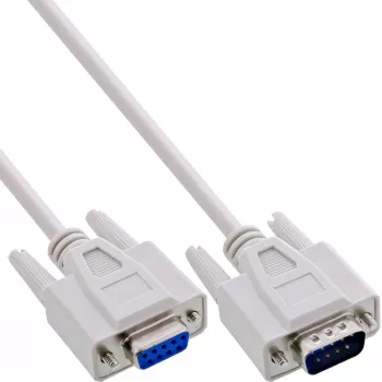 InLine Serial ilginimo laidas, 9 kontaktų kištukas / lizdas, liejamos jungtys, 1:1 priskyrimas, 3 m