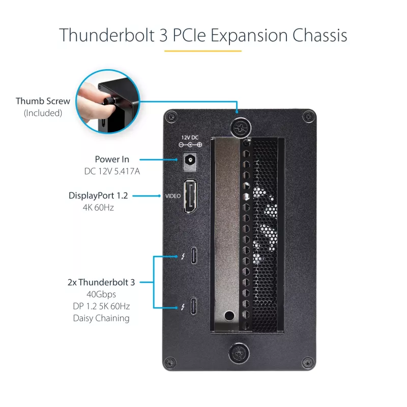 StarTech.com Vieno lizdo Thunderbolt 3 PCIe išplėtimo korpusas
