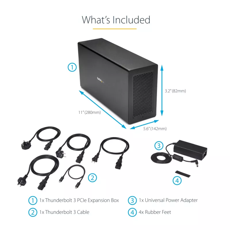 StarTech.com Vieno lizdo Thunderbolt 3 PCIe išplėtimo korpusas