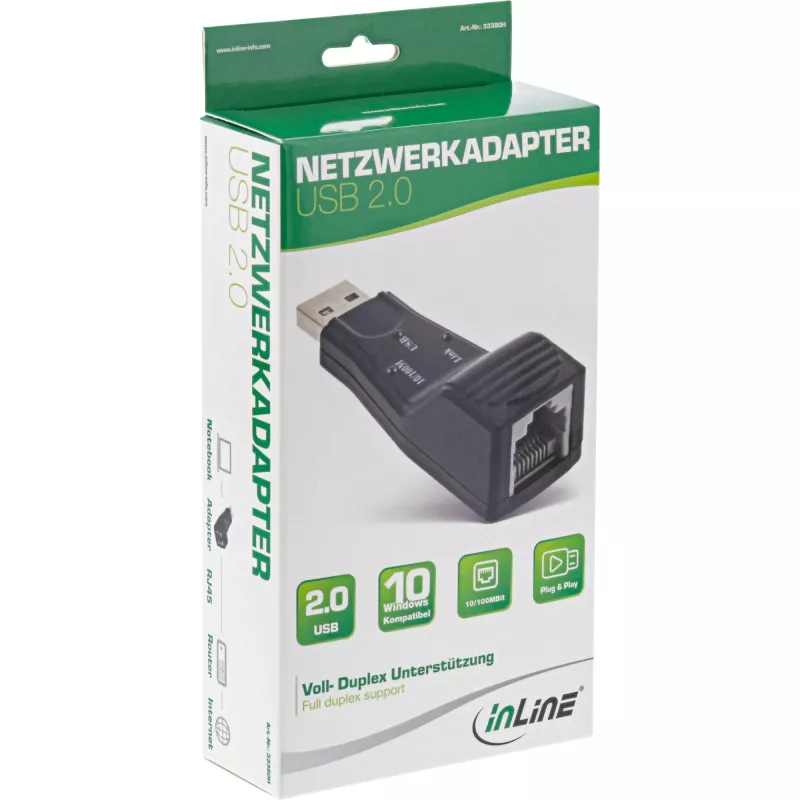 InLine USB 2.0 tinklo adapteris 10/100 Mbit/s