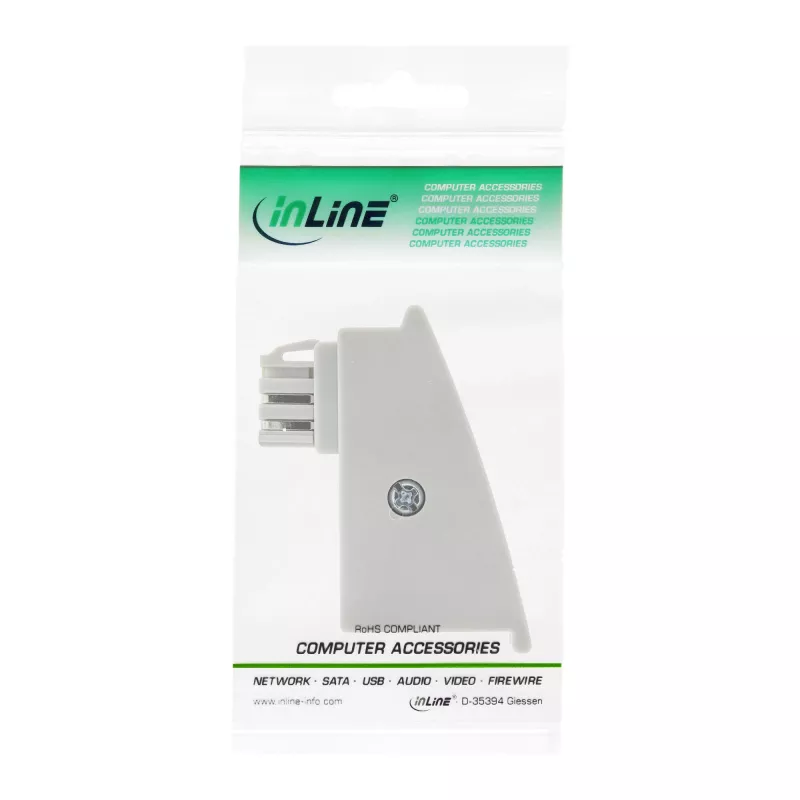 InLine TAE-F DSL adapteris, TAE-F kištukas / RJ45 lizdas, 8P2C, skirtas Fritzbox, pilka spalva