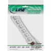 InLine 6-kių lizdų ilgintuvas su apsauginiu kontaktu CEE 7/3, baltas, 3 m