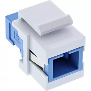 Keystone optinis adapteris SC–SC simplex vienspalvis su keramine mova, baltas