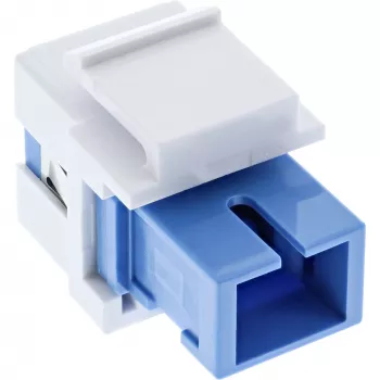 Keystone optinis adapteris SC–SC simplex vienspalvis su keramine mova, baltas