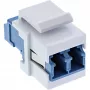 InLine FO Keystone Snap-in adapteris baltas, duplex LC/LC, vienmodis, keraminė įvorė, mėlynas