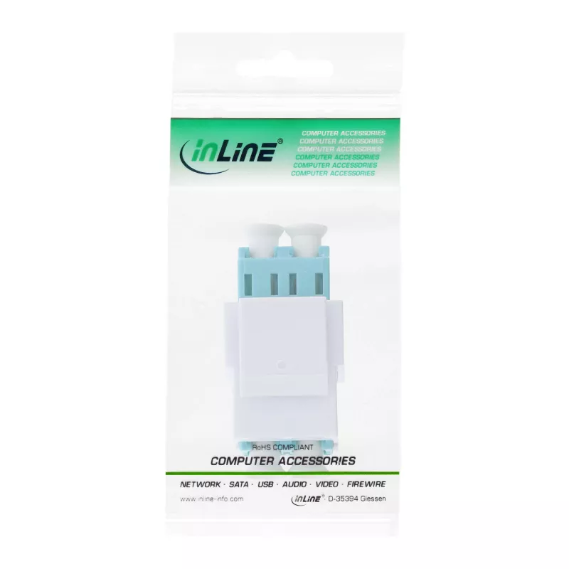 InLine 89988B Keystone pluoštinio optinio adapterio lizdas, LC/LC dupleksinis, baltas