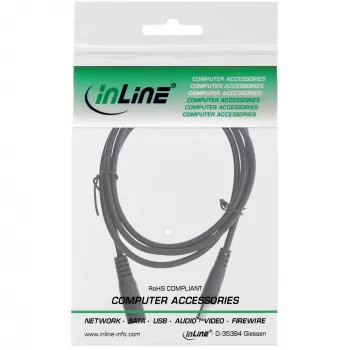InLine DC ilginimo laidas, DC kištukas/lizdas 5,5x2,1 mm, AWG 18, juodas 2 m