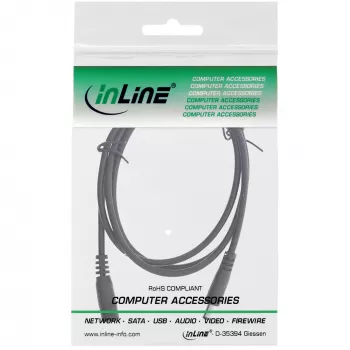 InLine DC ilginimo laidas, DC kištukas / lizdas 4,0x1,7 mm, AWG 18, juodas 0,5 m