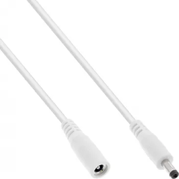 InLine DC ilginimo laidas, DC kištukas/lizdas 4,0x1,7 mm, AWG 18, baltas 1 m