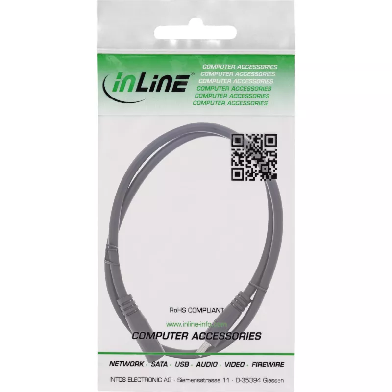 InLine DC ilginimo laidas, DC kištukas/lizdas 3,5x1,35 mm, AWG 18, juodas, 1 m