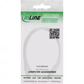 InLine DC ilginimo laidas, DC kištukas/lizdas 5,5x2,5 mm, AWG 18, baltas, 3 m