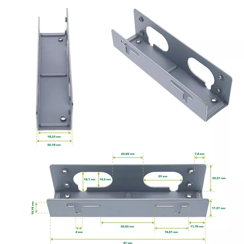InLine tvirtinimo bėgeliai 3,5 colio HDD 59959