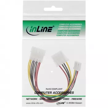 InLine vidinis maitinimo Y kabelis 1x 5.25 colio Molex / 1x 5.25 colio Molex + 1x 3.5 colio Floppy