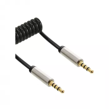 InLine plonas spiralinis garso laidas 3,5 mm kištukas / kištukas 4 kontaktų stereo 0,5 m