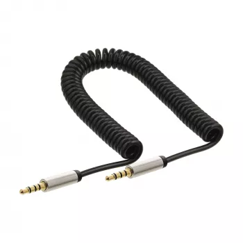 InLine plonas spiralinis garso laidas 3,5 mm kištukas / kištukas 4 kontaktų stereo 0,5 m