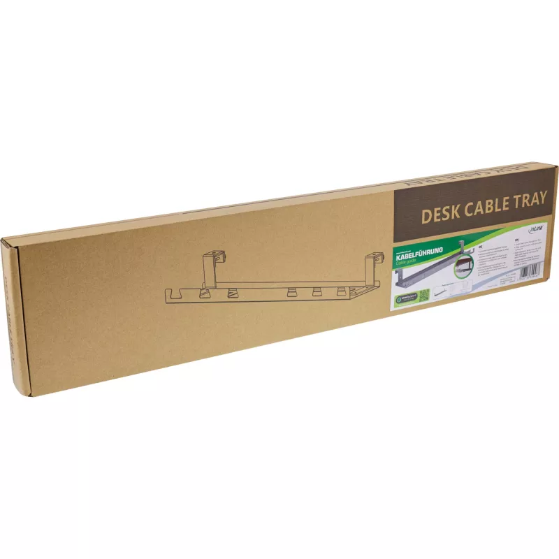 Kabelių vedimo lentyna po stalu InLine 131×590×74 mm pilka