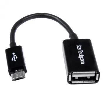 StarTech.com 5 colių Micro USB į USB OTG pagrindinės įrangos adapteris M/F, 0,127 m, Micro-USB B, USB A, USB 2.0, 0,48 Gbit/s, juoda