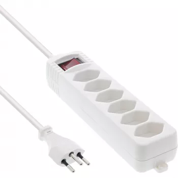 InLine Power strip SWITZERLAND 6-ių lizdų su jungikliu, 1,5 m, baltas