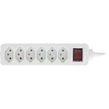 InLine Power strip SWITZERLAND 6-ių lizdų su jungikliu, 1,5 m, baltas