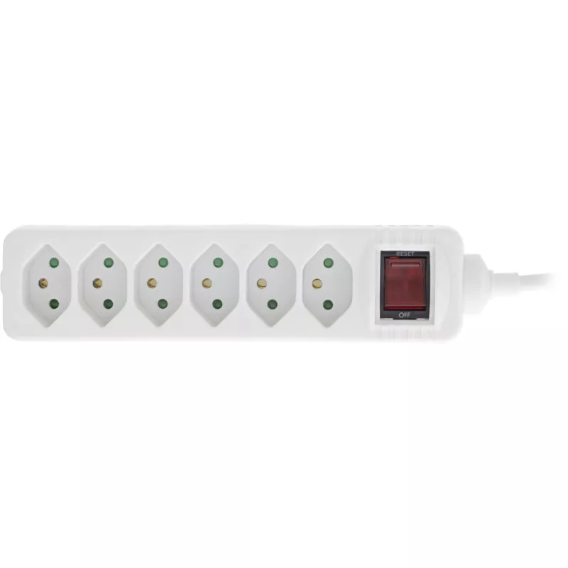 InLine Power strip SWITZERLAND 6-ių lizdų su jungikliu, 1,5 m, baltas
