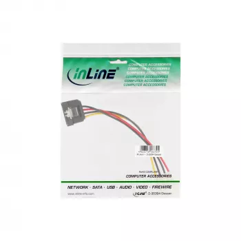InLine SATA maitinimo adapterio laidas 4pin Molex / 15pin SATA su fiksatoriumi 0,30 m