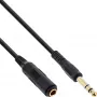 InLine ausinių ilginamasis kabelis 6,3 mm stereofoninis, auksuoti kontaktai, juodas, 3 m