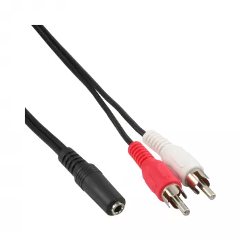 Garso kabelis 2x RCA kištukas / 3.5 mm stereo lizdas 3 m InLine 89940D