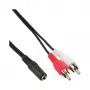 Audio kabelis 2x RCA vyriškas / 3,5 mm stereo moteriškas 5 m InLine 89940E