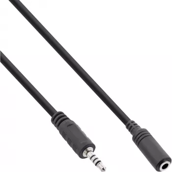 InLine 99308G garso adapterio laidas 4 kontaktų 2,5 mm kištukas / 4 kontaktų 3,5 mm lizdas 5 m