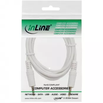InLine garso laidas 3,5 mm stereo kištukas / kištukas, baltas/auksinis, 2 m