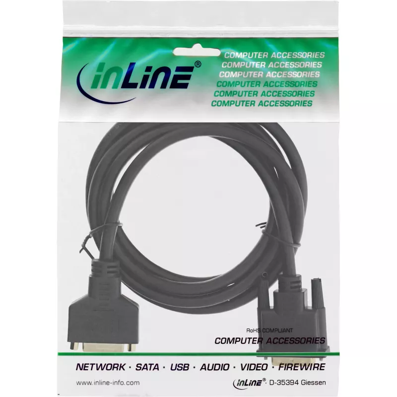 DVI-D laidas Premium 24+1 Dual Link kištukas-lizdas auksuotas 3m InLine 17763P