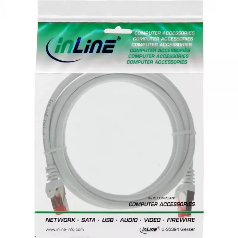 InLine Patch Laidas S/FTP PiMF Cat.6 250MHz PVC varinis baltas 1,5 m