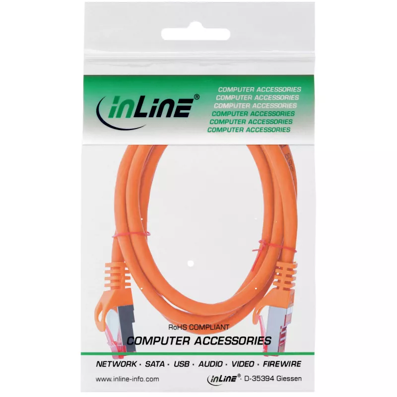 InLine Patch Laidas S/FTP PiMF Cat.6 250MHz PVC varis oranžinis 1,5 m