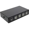 InLine USB 2.0 jungiklis rankinis USB-A įrenginys 4 kompiuteriams laidinis