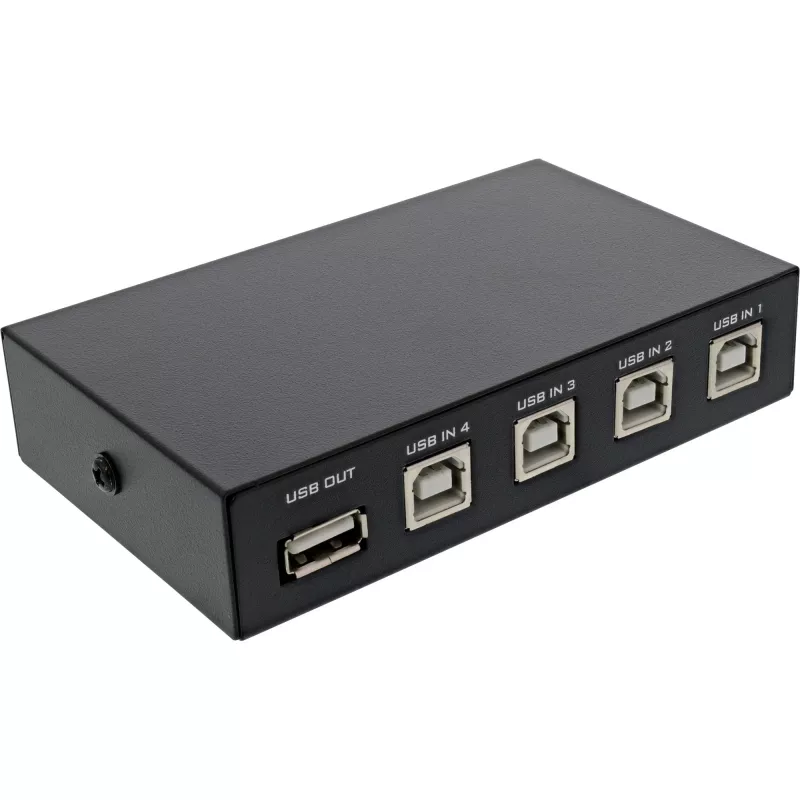 InLine USB 2.0 jungiklis rankinis USB-A įrenginys 4 kompiuteriams laidinis